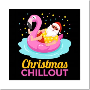 Christmas chillout Flamingo design graphic Posters and Art